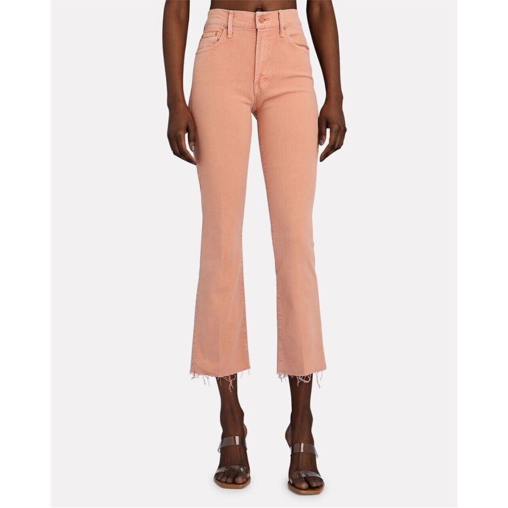 Mother The Insider Ankle‎ Fray Raw Hem Jeans in Chalk It Up Terracotta Sz 28